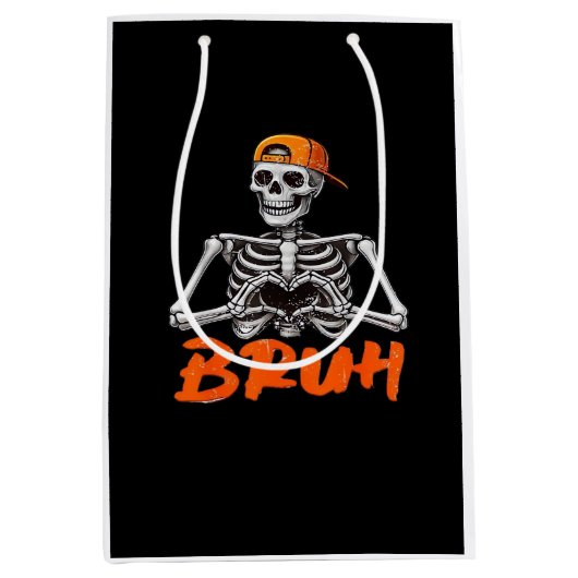 ブルスケルトハンドハートハロウィーンコスチュームメンズCl ミディアムペーパーバッグ (正面)