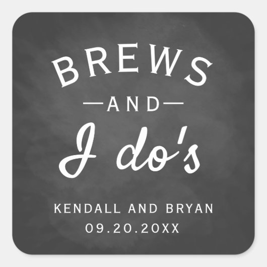 ブルズと私の黒板ブルワリー結婚ズ スクエアシール (正面)