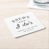ブルズと私はブルワリーの結婚紙コースター スクエアペーパーコースター (アングル)