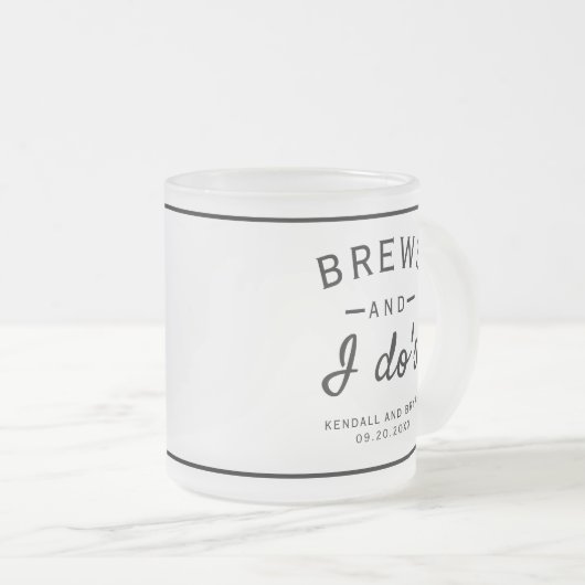 ブルズと私はブルワリーテーマ結婚のビールマグ フロストグラスマグカップ (正面右)