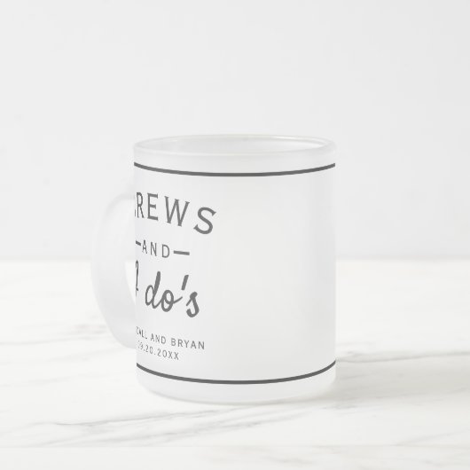 ブルズと私はブルワリーテーマ結婚のビールマグ フロストグラスマグカップ (正面左)