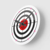 ブルズアイピンクスター ラウンド壁時計 (傾斜)