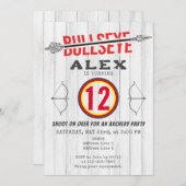 ブルズアイ弓&アローアーチェリートゥイーンバースデーパーティー 招待状 (正面/裏面)