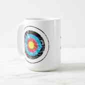 ブルズアイ目標デザイン動揺して効果 コーヒーマグカップ (正面左)