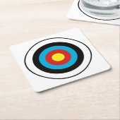 ブルズアイ目標デザイン スクエアペーパーコースター (アングル)
