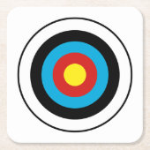 ブルズアイ目標デザイン スクエアペーパーコースター (正面)