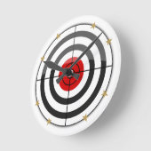 ブルズアイ金ゴールド星 ラウンド壁時計 (傾斜)