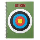 ブルズアイ・アーチェリーパーソナライズされたノート ノートブック (正面)