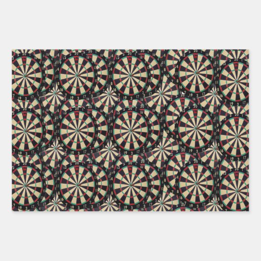 ブルズアイ・ダートボードは重ねてある。 ラッピングペーパーシート (正面)