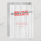 ブルズイエボウアローアーチェリースポーツ感謝してい誕生日 サンキューカード (正面/裏面)