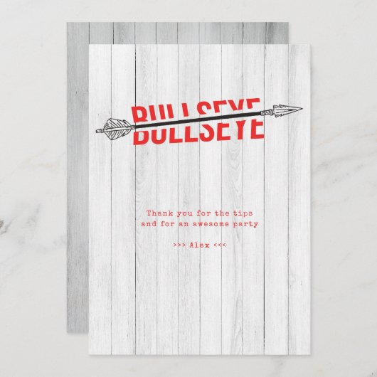 ブルズイエボウアローアーチェリースポーツ感謝してい誕生日 サンキューカード (正面/裏面)