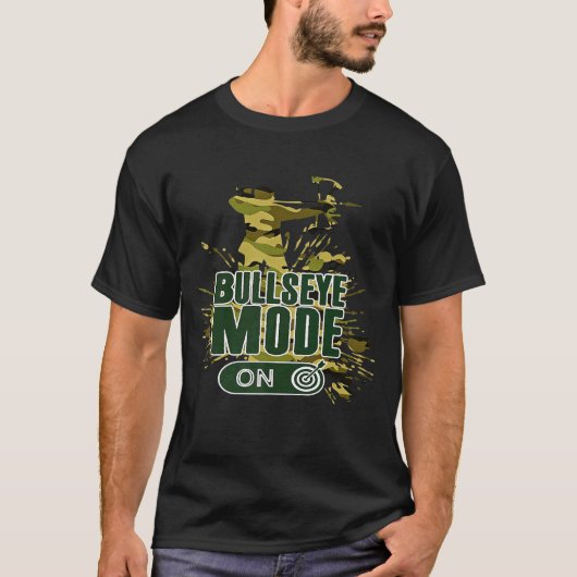 ブルズイエモードオンボウ狩りアーチェリー迷彩柄アーチャー Tシャツ (正面)