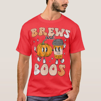 ブルズ&ボスキュート秋コーヒーラバーレトロハロウィー Tシャツ