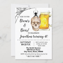 ブルズ&ボスハロウィンアダルト誕生日スカルビール 招待状