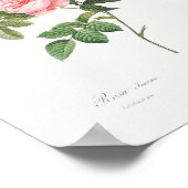 ブルソーバラヴィンテージフローラピンクローズ ポスター (角)