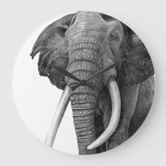 ブルゾウ – スケッチ（鉛筆） ラージ壁時計