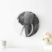 ブルゾウ – スケッチ（鉛筆） ラージ壁時計 (ホーム)