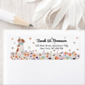 ブルタニースパニエル犬の蝶ネクタイの花 ラベル (インサイチュ)