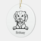 ブルタニー犬のパーソナライズされたペットオーナメント、Cuセラミック セラミックオーナメント (左)