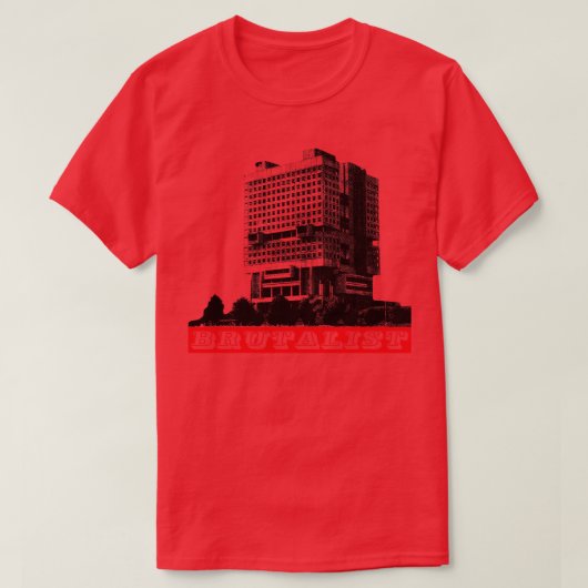 ブルタリスト建築ブルタリムハウスオブソビエツ Tシャツ (デザイン正面)