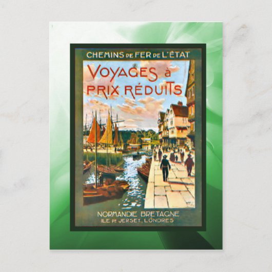 ブルターニュとノルマンディへの割引旅行 ポストカード (正面)