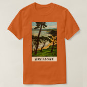 ブルターニュのヴィンテージ旅行ポスター Tシャツ (デザイン正面)