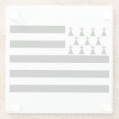 ブルターニュ旗 愛国 ガラス コースター (裏面)