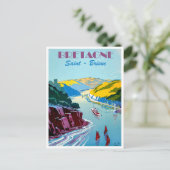 ブルターニュ、パノラマ、サンブリューク、セーリングボート ポストカード (スタンド正面)