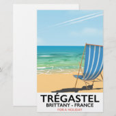 ブルターニュ フランス トレガステルのビーチ 旅行ポスター 便箋 (正面/裏面)
