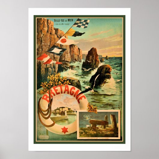 ブルターニュ・ブリタニー・ヒューゴ・ダルシ1895年フランスの旅行 ポスター (正面)