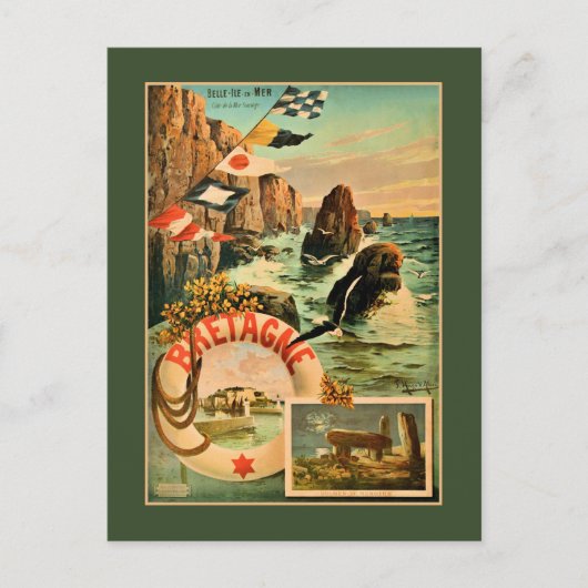 ブルターニュ・ブリタニー・ヒューゴ・ダルシ1895年フランスの旅行 ポストカード (正面)