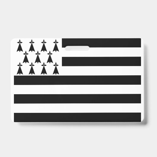 ブルターニュ（Gwenn-ha-du）旗 バッジ (正面)