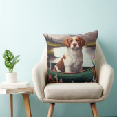 ブルターニースパニエル犬オンのパドル:風光明媚な冒険 クッション (椅子)