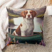 ブルターニースパニエル犬オンのパドル:風光明媚な冒険 クッション (ブランケット)