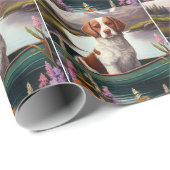 ブルターニースパニエル犬オンのパドル:風光明媚な冒険 ラッピングペーパー (ロールコーナー)
