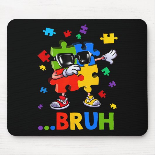 ブルダビングパズル自閉症意識ティーンズボーイズ気 マウスパッド (正面)