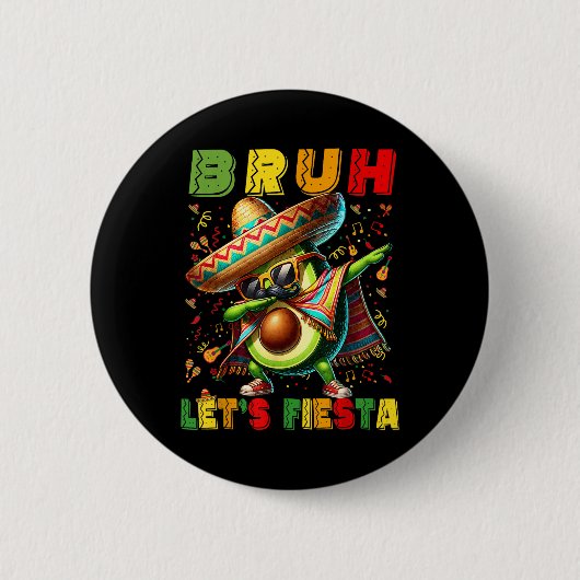 ブルダブアボカドポンチョLets Fiesta Kids Boys Cinc 缶バッジ (正面)