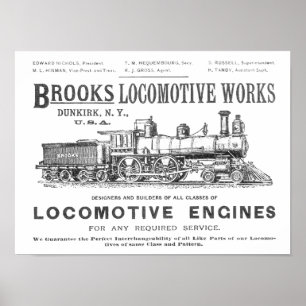 ブルックス蒸気機関車Works 1890 Poster-2 ポスター