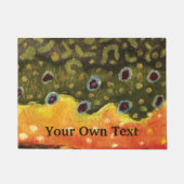 ブルックトラウトスキンフライフィッシングハウスキャビンロッジ ドアマット (正面)