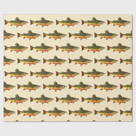 ブルックトラウト魚釣り魚類学メンズウィメンズアングラーズ ラッピングペーパー (フラット)