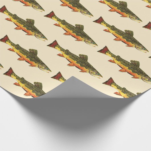 ブルックトラウト魚釣り魚類学メンズウィメンズアングラーズ ラッピングペーパー (角)