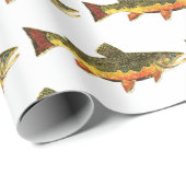 ブルックトラウト魚釣り魚魚類学男女アングラーズ ラッピングペーパー (ロールコーナー)