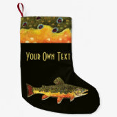 ブルックトラウト魚釣り スモールクリスマスストッキング (正面)