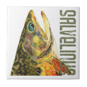 ブルックトラウト魚釣り タイル (正面)