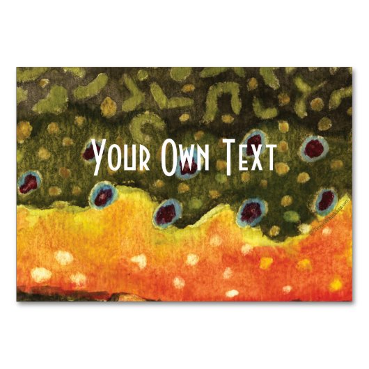 ブルックトラウト魚釣り テーブルナンバー (正面)