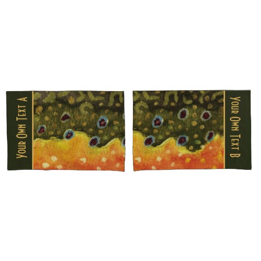 ブルックトラウト魚釣り 枕カバー (フロントセット)