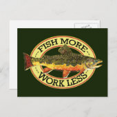 ブルックトラウト フライフィッシング ポストカード (正面/裏面)