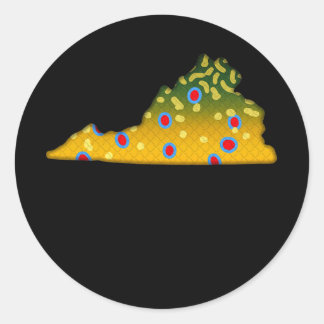 ブルックトラウフィッシュバージニア州マップ釣り ラウンドシール