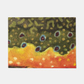 ブルックトラウフフライ釣り氷河学アングラー ドアマット (正面)