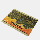 ブルックマスの皮、フライフィッシング絵を描ズ ドアマット (アングル)